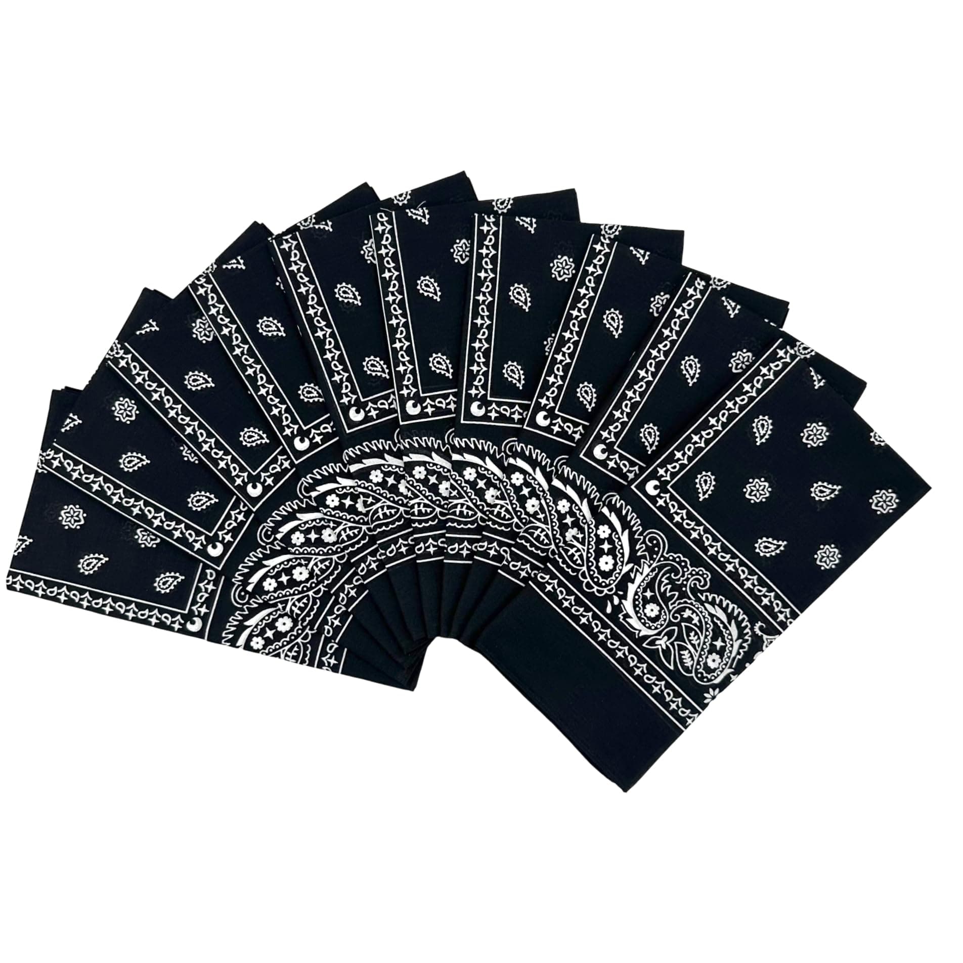 Vamqor 100% Cotton 10 Pack Fine Bandanas