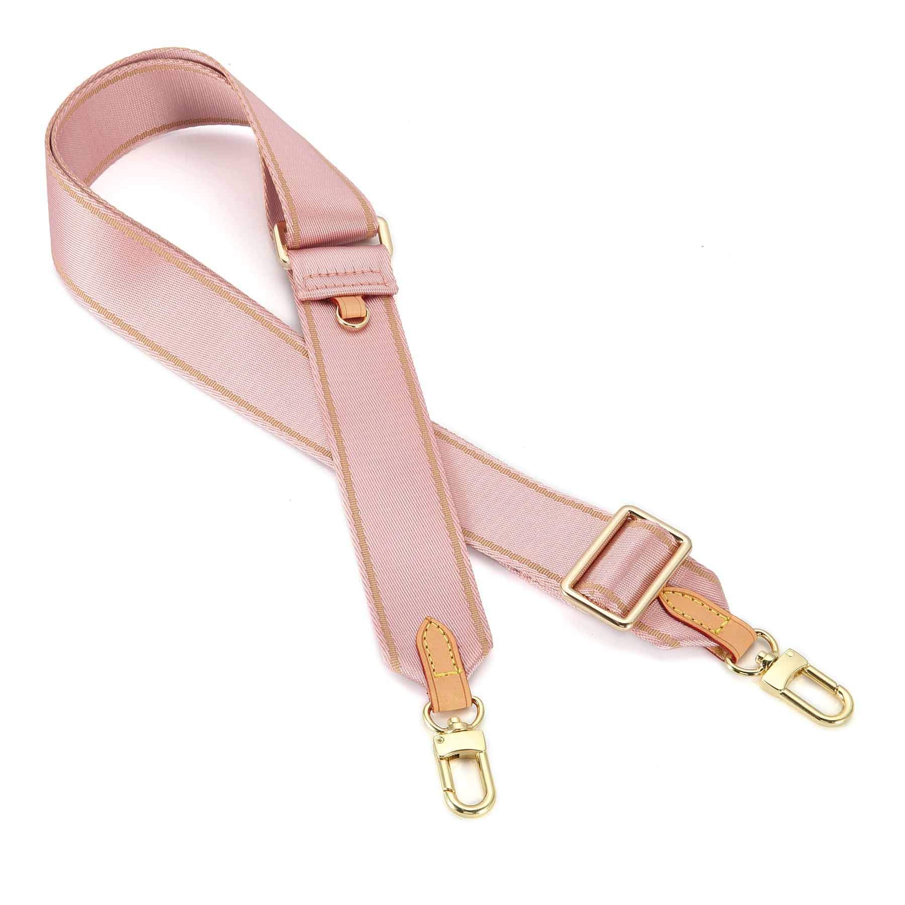 Multi Pochette Accessories Replacement Adjustable Crossbody Wide Cavas Strap for Shoulder Bags Multi Purpose Strap (Pink)