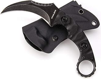 1911K Tactical Knife Fixed Blade Teeth Knife D2 Curved Blade & G10 Handle for Outdoor Survival, Camping, Bushcraft and Hunting, with Sheath