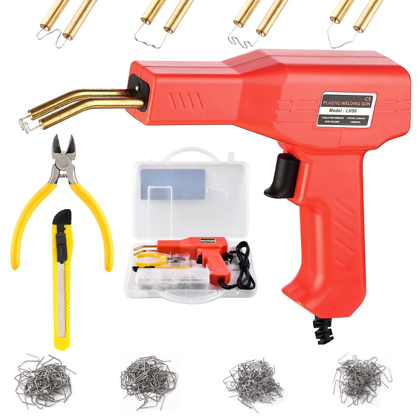 ELECDON Hot Stapler Plastic Welder Repair Kit Multiple Types Staples Suitable for Various Welding Environment with 400 Staples