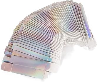 COSIDEA 50 pieces 350gms lip gloss paper box, lipgloss mascara eyeliner packing box for DIY cosmetic, (27*27*115mm, holografic)