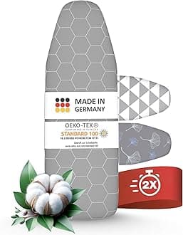 arteneurMade in Germany Ironing Board Cover 110 x 30 cm Heat Reflective Elastic Band Oeko-Tex 100 5 Sizes Padding Board Cover for Steam Ironing Station and Steam Iron Ironing Board Cover S