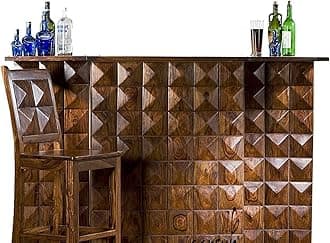 Sheesham Handmade Modern Style Wooden Bar Cabinet Without Chair