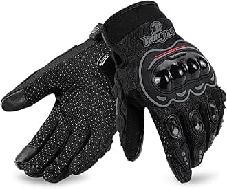 IRON JIA'S Motorcycle Gloves for Men and Women - Motorbike Powersports Racing Gloves with Hard Knuckle Touchscreen for BMX ATV MTB Riding