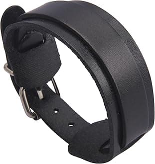 GelConnie Leather Cuff Bracelet Punk Braided Bracelets Rock Leather Wristbands Faux Mens Leather Bracelet Gothic Viking Bangle Adjustable Wrap Bracelet for Women,Men