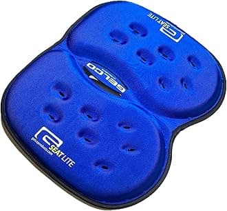 G Seat LITE Travel Gel Foam Cushion | Back Pain, Sciatica, Pressure Relief | Relieves Tailbone Discomfort, Promote Healthy Posture | Ergonomic Comfort | Car, Commute, Airplane and Travel - Blue