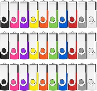 AreTop 16GB Flash Drive 50 Pack, USB 2.0 Swivel Thumb Drives Bulk Pendrive Memory Stick Jump Drive USB Drive Flash Drives Bulk (50 Pack 16GB,Mix Color)