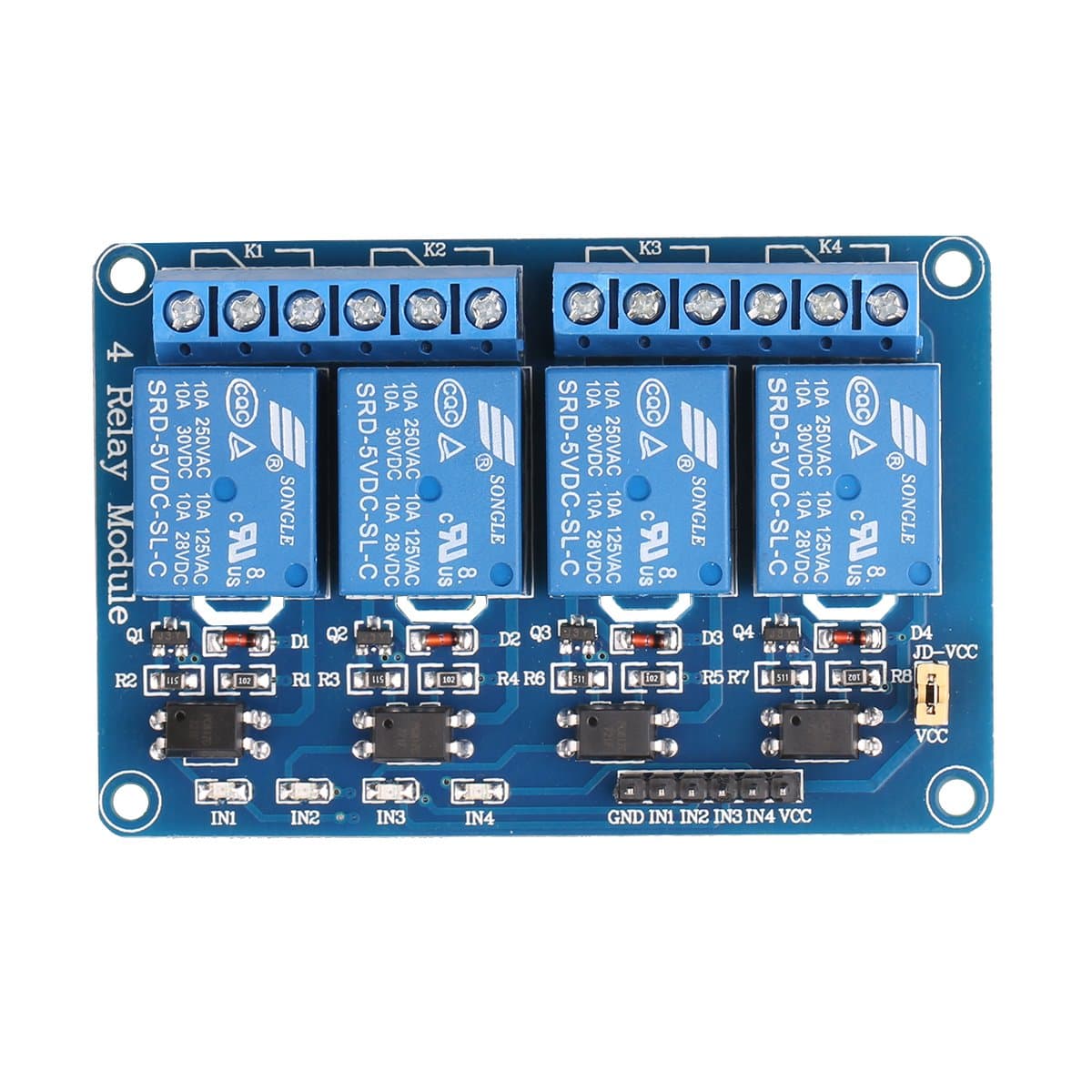 4 Channel DC 5V Relay Module for Arduino Raspberry Pi DSP AVR PIC ARM