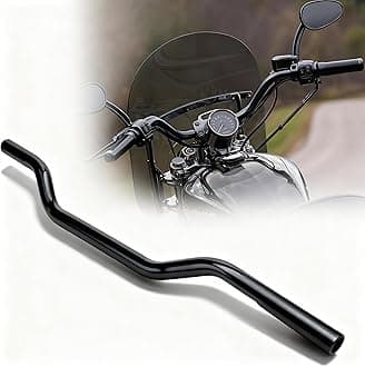MoKitDora 2.7" Rise 1" Clamp Drag Bars Handlebars for Harley 2010-later XL883L XL1200C XL1200NS XL1200T XL1200V and XL1200XS Models, Black