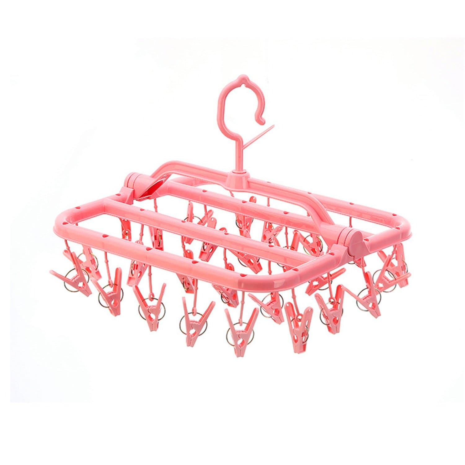 KK5 Laundry Drying Rack - Foldable Clip and Drip Hanger with 26 Clips| Premium Hign Quality for Small Clothes Socks & Intimates, Baby Clothes etc| 3 Colors Option