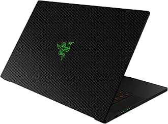 Razer Skin Vinyl Laptop Wrap: Blade 15 - Full Wrap - Premium 3M Cast Vinyl - Scratch Resistant - Unique Designs & Finishes - Easy Application - Carbon Fiber - Black
