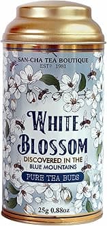 Sancha Tea Boutique, White Blossom White Tea, Limited Edition Loose Leaves, Rare Blue Mountain Selection | Premium Handpicked White Tea