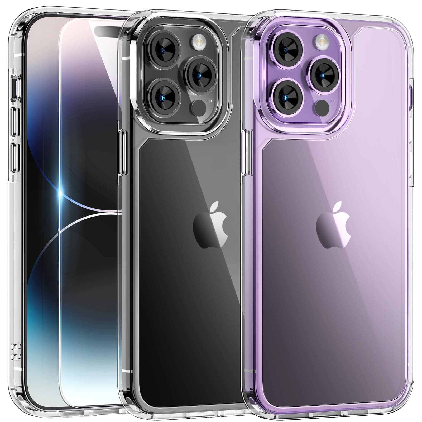 TAURI Magnetic for iPhone 14 Pro Case, [Compatible with MagSafe] with Screen Protector, Not-Yellowing Military-Grade Protection Shockproof Slim Phone Cover, Clear