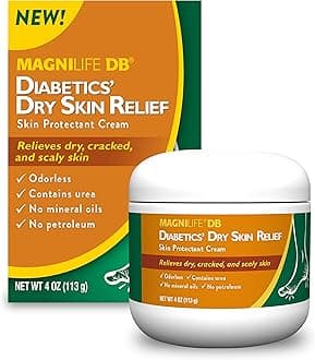 DB Diabetics’ Foot Cream for Dry, Cracked & Scaly Skin, 4 oz, Dry Skin Relief, Intense Moisturizing Cream Relieves Rough Heels, Chafed Skin, Unscented, No Petroleum or Mineral Oil