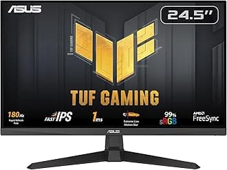 TUF Gaming 25” (24.5 viewable) 1080P Gaming Monitor (VG259Q3A) – FHD, 180Hz, 1ms, Fast IPS, Extreme Low Motion Blur, FreeSync, Variable Overdrive, Speakers, 99% sRGB, Shadow Boost 3yr Warranty