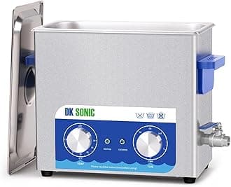 DK SONIC Ultrasonic Cleaner,6L 180W Sonic Cleaner with Heater&Mechanical Timer,Ultrasonic Carburetor Cleaner for Cleaning Gun,Engine,Carburetors,Chains(Include Basket)