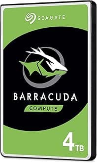 Seagate BarraCuda 4 TB 2.5 Inch Internal Hard Drive (15 mm Form Factor, 128 MB Cache SATA 6 GB/s Up to 140 MB/s)
