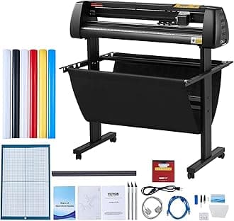 Vinyl Cutter 34 Inch Bundle, Vinyl Cutter Machine Manual Vinyl Plotter Cutter with Signmaster Software for Design and Cut, with Supplies and Tools