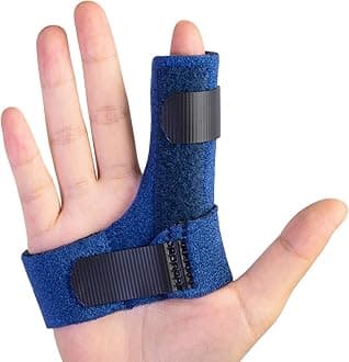 Sumifun Trigger Finger Splint Plus 2 Gel Sleeves, Built-in Aluminium Mallet Finger Brace Trigger Finger Straightening Supports for Sprains, Pain, Relief Injury