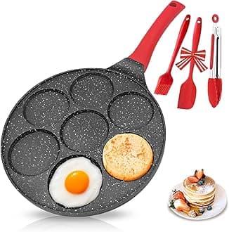 Egg Pan Omelette Pan Silver Dollar Pancake Pan for Kids Mini Pancake Maker Nonstick Breakfast Skillet for Pancake, Hamburger, Sandwiches
