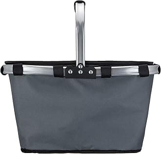 Large Size Picnic Basket 35L- Strong Aluminum Frame - Waterproof Lining - Collapsible Design for Easy Storage - Take it Camping, Picnicking, Lake Trips,Family Vacations - Keeps Food Cold-Grey