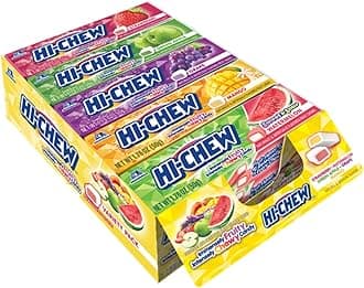 HI-CHEW Variety Sticks, 15-Pack, Soft & Chewy Candy, 1.76oz Each - Made with Immensely Juicy Fruity Flavors - Strawberrt, Green Apple, Grape, Mango and Watermelon