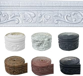 WAPANE 90" x 3.1" Peel Stick Foam Molding Trim Self Adhesive, Crown Molding Wallpaper Border Flexible, 3D Wall Edging Lines Foam Baseboard, Wall Base Moulding Trim for Home, Hotel DIY Decoration