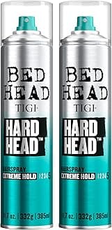 TIGI Bed Head Hard Head Hairspray 2-Pack – Extreme Hold Hairspray, Dries Instantly, Adds Shine, Vibrant Apple Scent, 11.7 Oz Ea