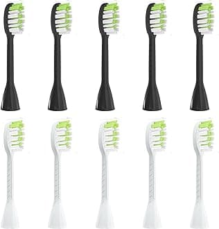 - Replacement Toothbrush Heads Compatible with Philips Sonicare One Electric Toothbrush，Brush Head 10 Pack for HY1100 for HY1200 for BH1022,5black+5white