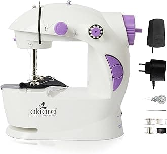 - Akiara - Makes Life Easy Tailoring Mini Sewing Machine for Home Tailoring Use | Mini Silai Machine (White & Purple)