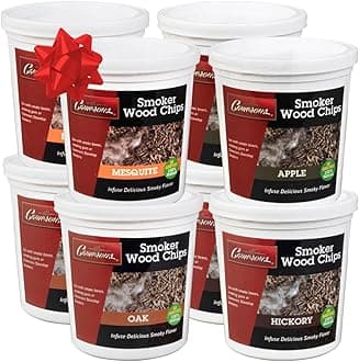 Camerons Wood Smoking Chips Value Gift Set - Set of 8 Pints of Extra Fine Cut Sawdust Smoker Chips (2 Oak, 2 Cherry, 2 Hickory, 2 Alder)