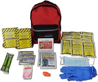 Ready America 70280 72 Hour Emergency Kit, 2-Person, 3-Day Backpack, Includes First Aid Kit, Survival Blanket, Portable Preparedness Go-Bag for Camping, Car, Earthquake, Travel, Hiking, and Hunting