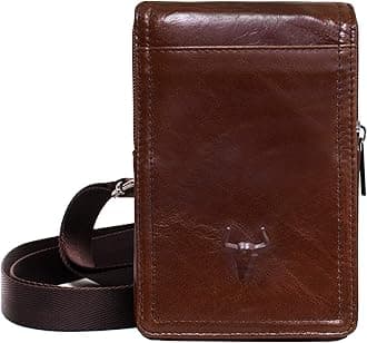 Waist Pack Travel Leather Messenger Bag Cellphone Phone Cases Pouch Holsters (92701 BROWN)