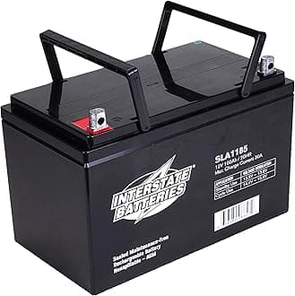 Interstate Batteries 12V 100Ah 90Ah Solar Battery - Group 27, Flag Terminal, SLA AGM VRLA Power Patrol, Rechargeable Replacement for Solar, Universal Power Systems, Lighting (SLA1185)