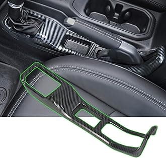 Carbon Fiber Look 4WD Gear Shift Panel Cover Trim For Jeep Wrangler JL JLU 2018 2019 2020 2021 2022 2023 2024 2025 Four Wheel Drive Gear Shift Panel Cover Frame Trim