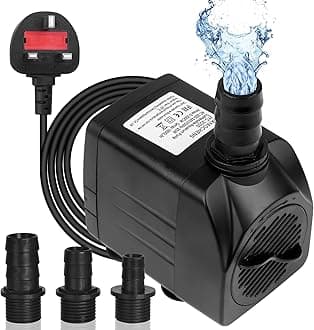 Flintronic Submersible Water Pump(25W 1500L/H), Ultra-Quiet Water Pump, 400Gph 2.2m/7.2ft High Lift Fountain Pump for Aquarium,Fish Tank,Statuary,Hydroponics,4 Suction Cup,1.4m Power Cord & 3 Nozzles
