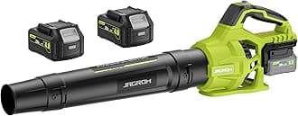 Leaf Blower Cordless with 2 x 4.0Ah Battery and Charger, 780CFM 260MPH Electric Blower with 2 Speeds, 20V Handheld Leaf Cleaner for Lawn Care, Blowing Leaves, Dust, Snow, Gravel for Patio, Yard, Green