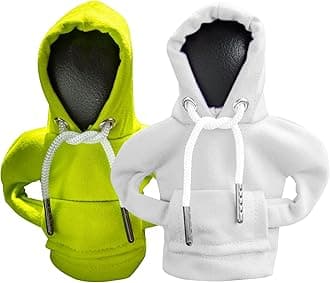 ECDREAM 2Pcs Car Shift Knob Hoodie,Gear Shift Hoodie,Funny Sweater Hoodie for Gearshift,Automotive Interior Accessories（Green and White）