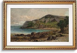 ARPEOTCY Vintage Gold Framed Large Wall Art, Nature Landscape Retro Paintings, Canvas Print Artwork with Antique Frame, Victorian Wall Picture Decor for Room Gallery Living Room, 20x30 inch
