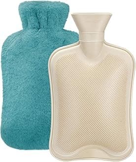 Pack of 10, Fythao® Hot Water Bottle with Soft Cover (2 Liter) Classic Rubber Hot Water Bag for Cramps, Neck, Shoulders Pain Relief, Hot Cold Pack for Hot and Cold Therapy and Feet Warmer