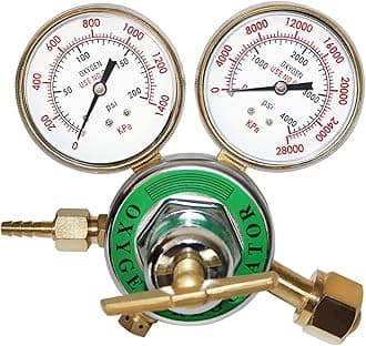 Heavy Duty Oxygen Regulator, Large Tank Gauge Cutting Torch Regulator, Outlet 0-200PSI Inlet 0-4000PSI CGA 540