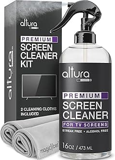 Screen Cleaner Spray & Wipe Kit (Streak & Scratch Free) Computer Screen Cleaner + 2 Microfiber Cleaning Cloths Cleaning Kit LCD LED OLED Touchscreen Flat Smart TV Monitor Laptop Electronics Car 16oz