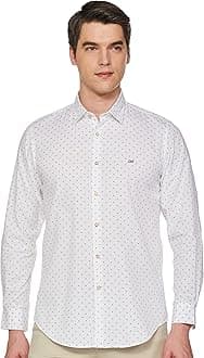 Peter EnglandMen's Printed Slim Fit Party Branded Insignia Full Sleeve Casual Shirt Cotton