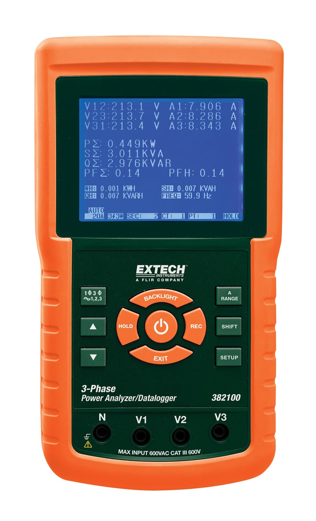 Extech 382100 1200A 3-Phase Power Analyzer/Datalogger