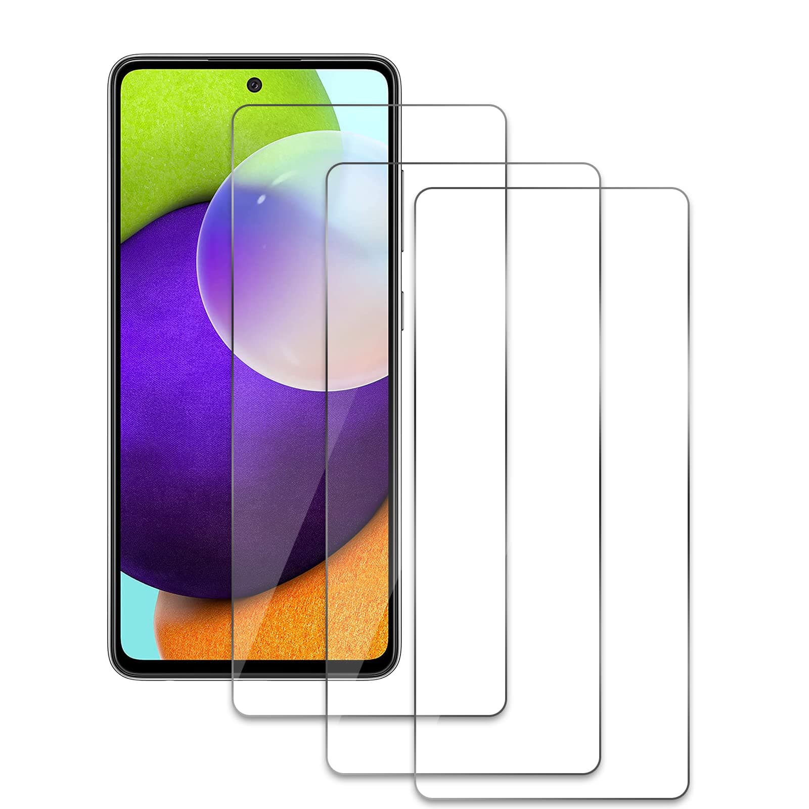 3Pack Screen Protector for Samsung Galaxy A52 5G,HD Tempered Glass Film [9H Hardness][Bubble-Free] [Shatter Proof] [Anti-fingerprint] [Easy Installation] Screen Protector Glass Compatible with Samsung Galaxy A52 5G