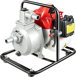1" Inch Water Transfer Pump,2HP 43cc 2-Stroke Portable Gas Gasoline Engine Powered High Pressure Water Pumps Transfer for lrrigation Drain Work,60m³/h Flow