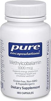 Pure Encapsulations Methylcobalamin 1,000 mcg - Vitamin B12 Supplement to Support Memory & Nerve Health - Premium Vitamin B12 Capsules - 180 Capsules