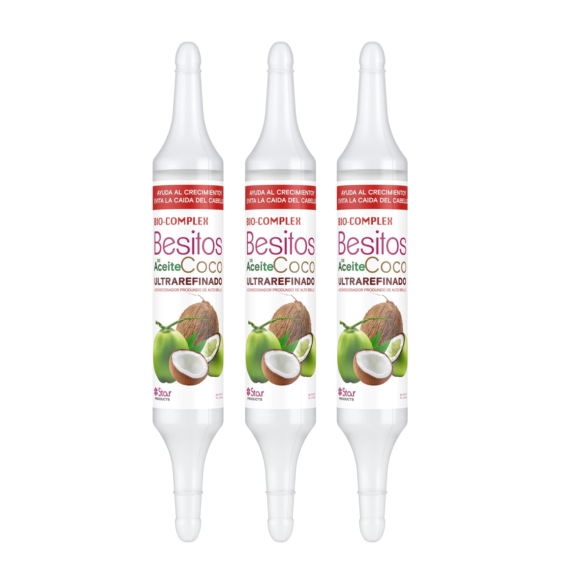 Bio Complex Coconut Oil Capsules 3Pack – 0.61 oz Each, Deep Moisturizing Hair Treatment for Repair, Hydration, and Strengthening