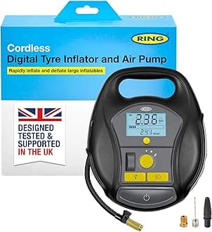 RING TYREINFLATE GO 6 Cordless Tyre Inflator Air Compressor & Air Pump - Perfect for Leisure Activities