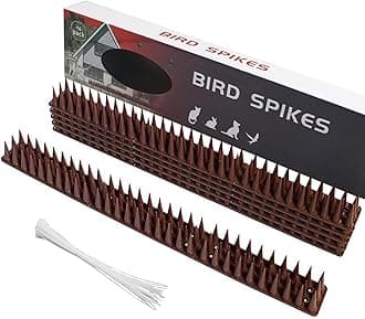 10PCS Bird Spikes Pigeon Spikes Bird Repellent Fence Wall Spikes Cat Intruder Deterrent Repellent Anti Climb Spikes with Nylon Zip Ties for Birds Squirrel Pigeon Cats
